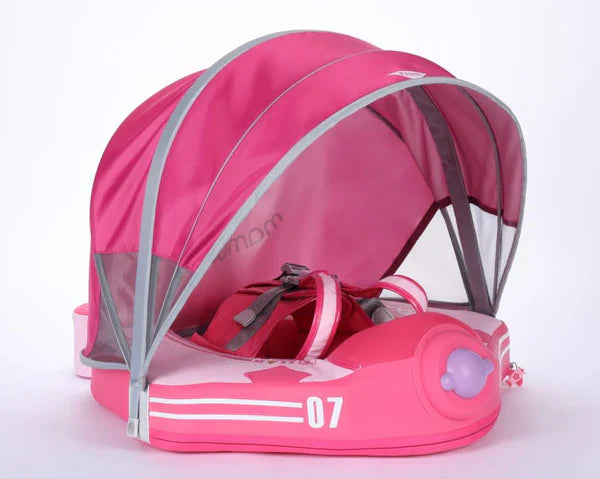 Original Mambobaby™ Pink Airplane Float - Best non-inflatable air-free baby pool float in UK.