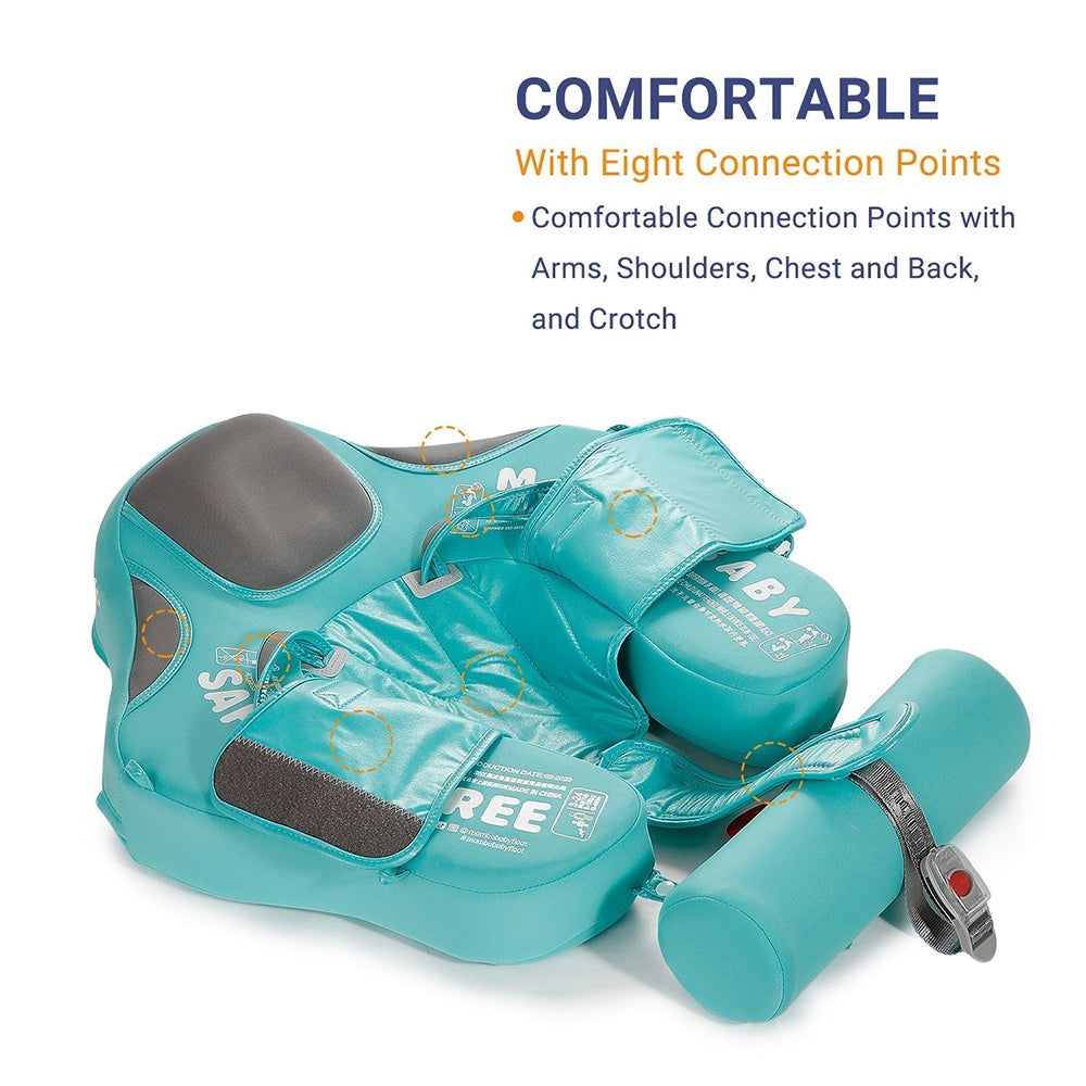 The professional 8-point safety buckle architecture of the Mambobaby™ float for maximum security.