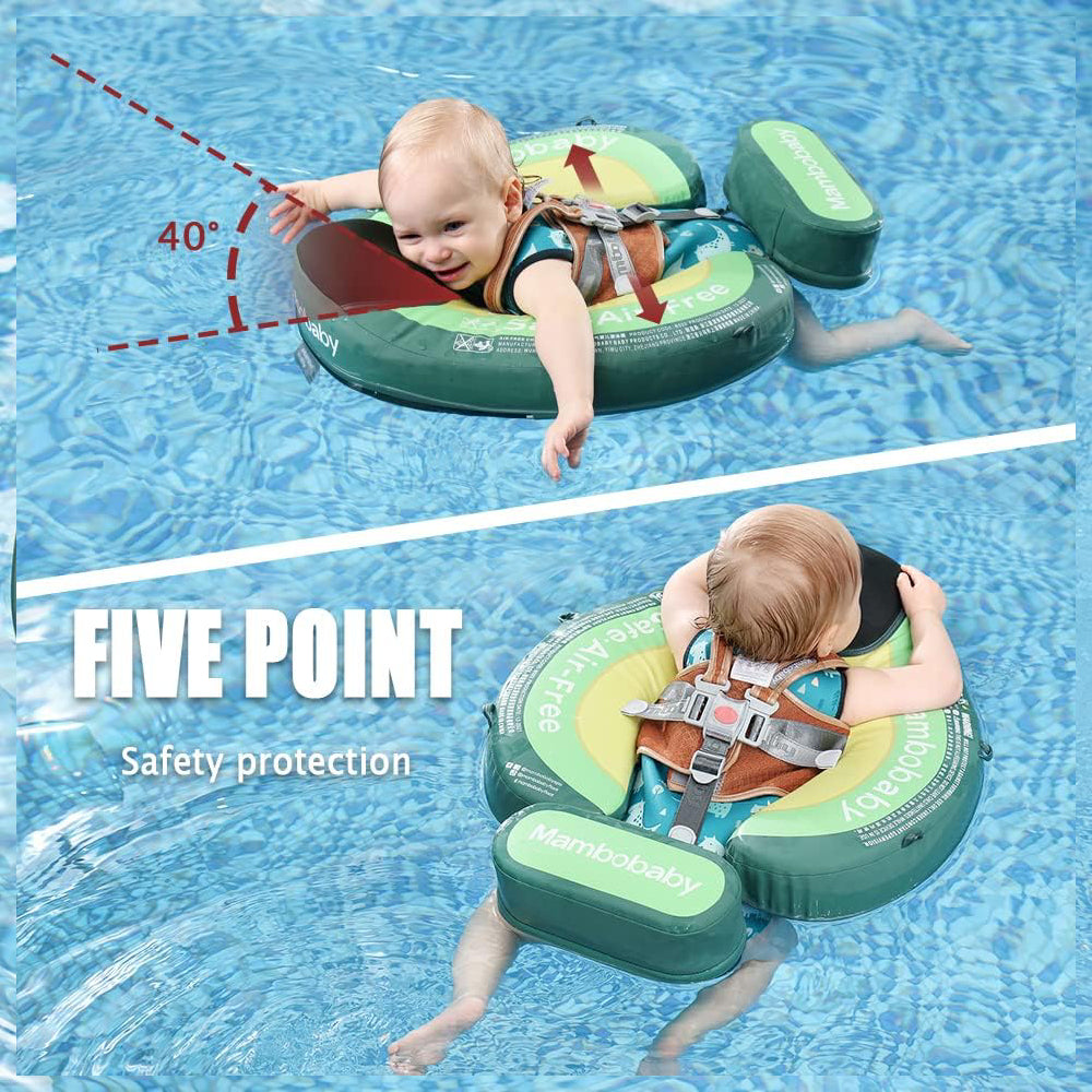 The professional 5-point safety buckles of the Mambobaby™ Avocado Float for maximum baby security.