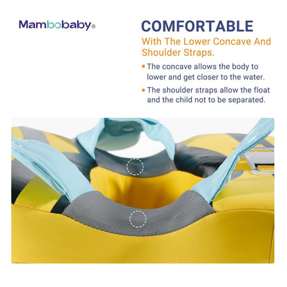 The specialized concave underarm design of the Mambobaby™ Bee float, allowing toddlers to get closer to the water safely.
