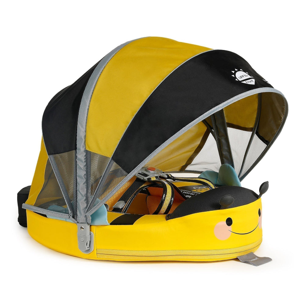 Original Mambobaby™ Bee Float in yellow and black - Best non-inflatable air-free baby pool float in UK.