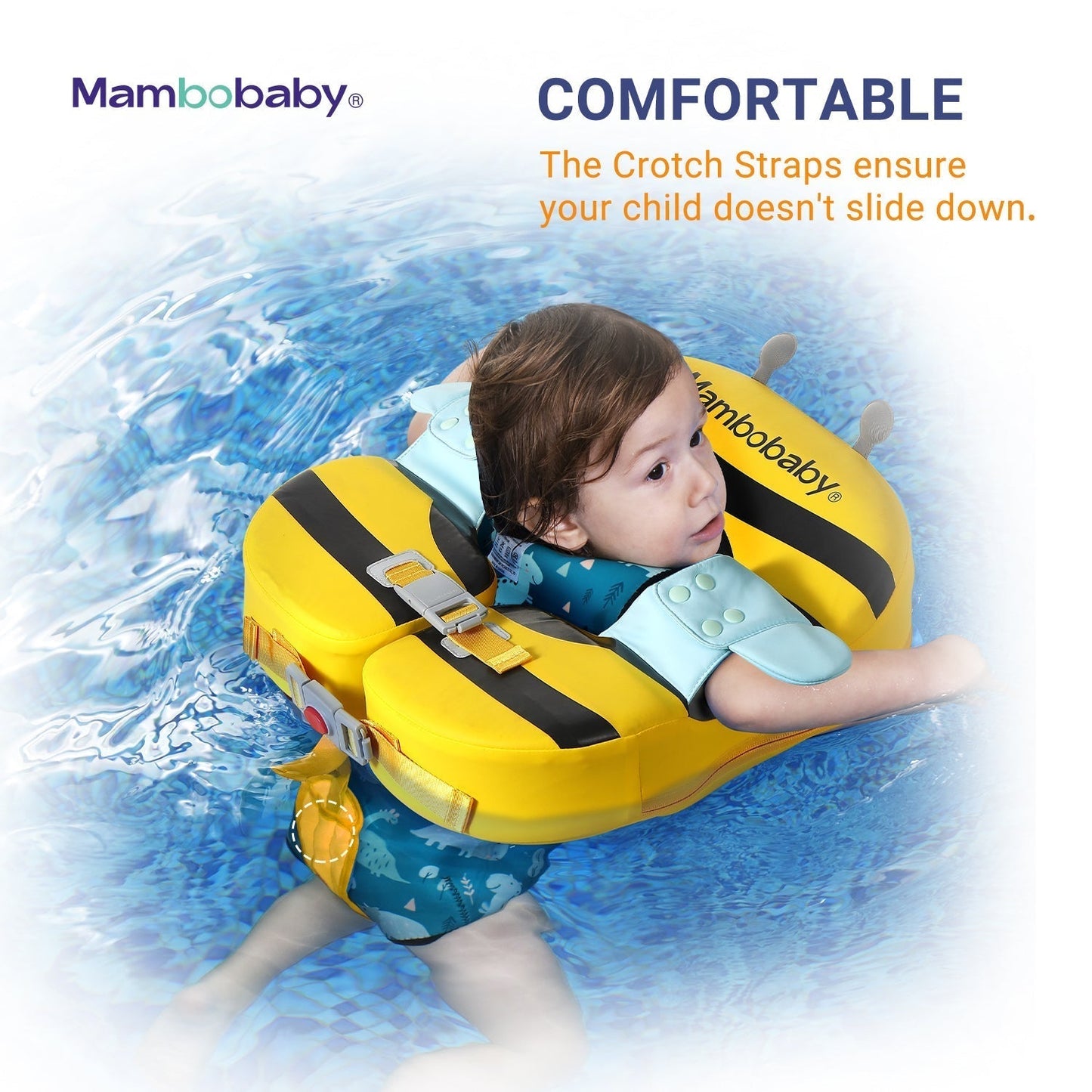 Detailed view of the ultra-comfortable 8-point connection system on the Mambobaby™ Bee Shoulder Float.
