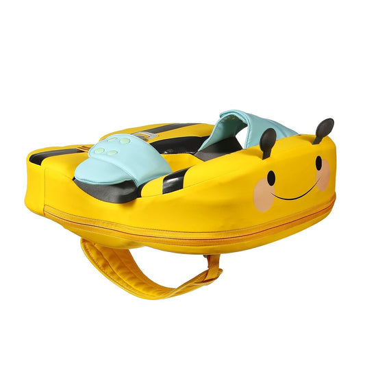 The original Mambobaby™ Bee Shoulder Float in yellow and black, featuring the advanced 8-point connection system for toddlers.