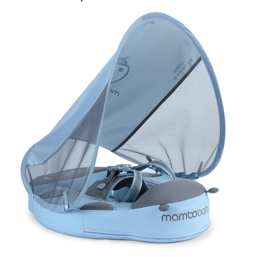 Original Mambobaby™ Blue Ladybug Float in red and black - Best non-inflatable air-free baby pool float in UK.