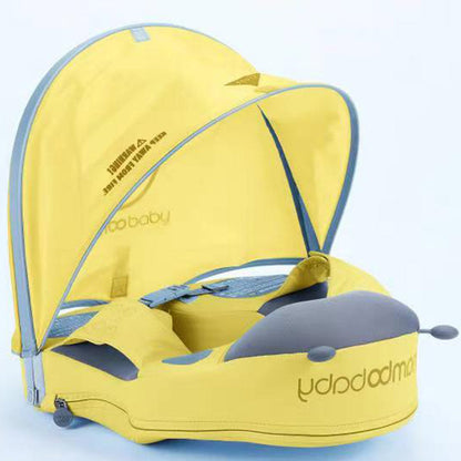 Original Mambobaby™ Ladybug Shoulder Float for toddlers 1-3 years, showing the air-free swim trainer with UPF 50+ canopy.