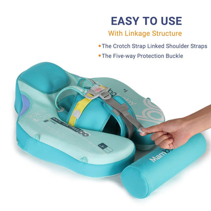 Detail of the professional 5-point safety buckles of the Mambobaby™ Modern Contrasting Float for maximum security.
