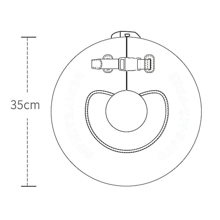 Technical specifications and size dimensions for the Mambobaby™ Boats Neck Float.