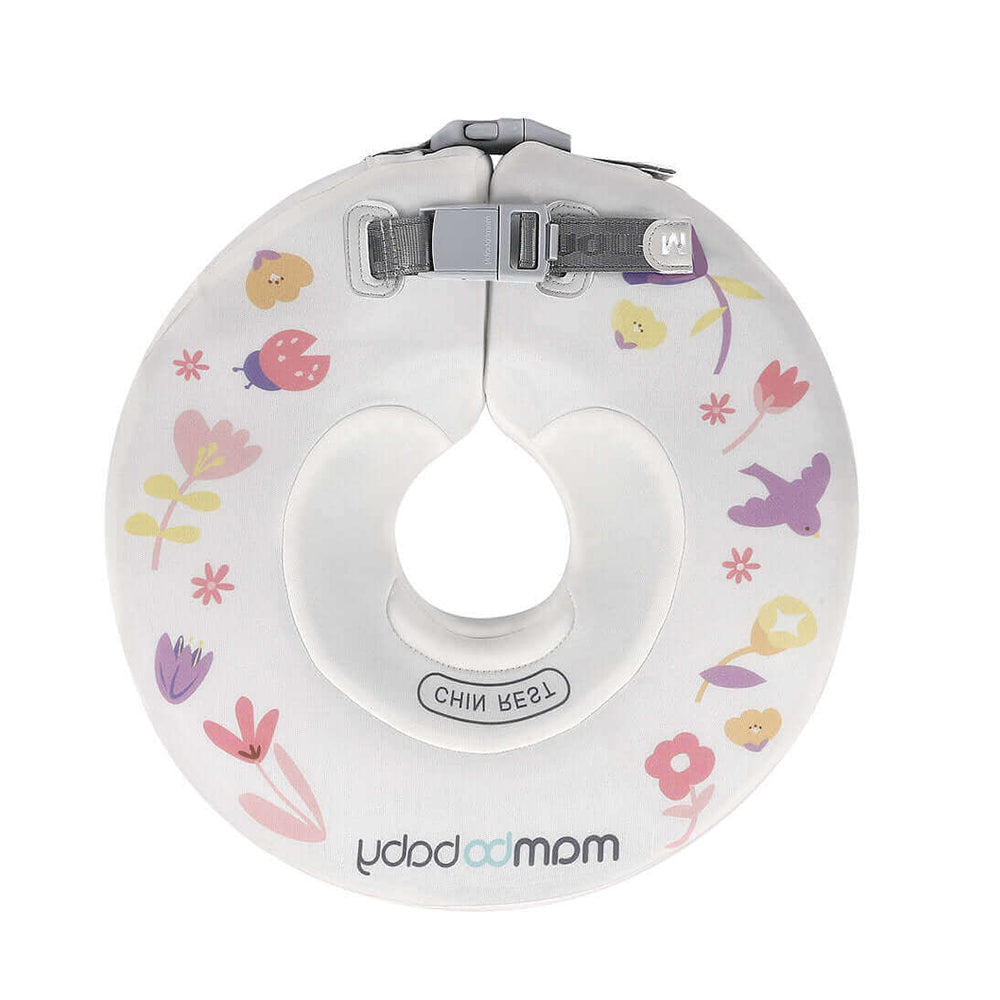 The Mambobaby™ Neck Float Floral Edition featuring soft, skin-friendly fabric for baby girls.