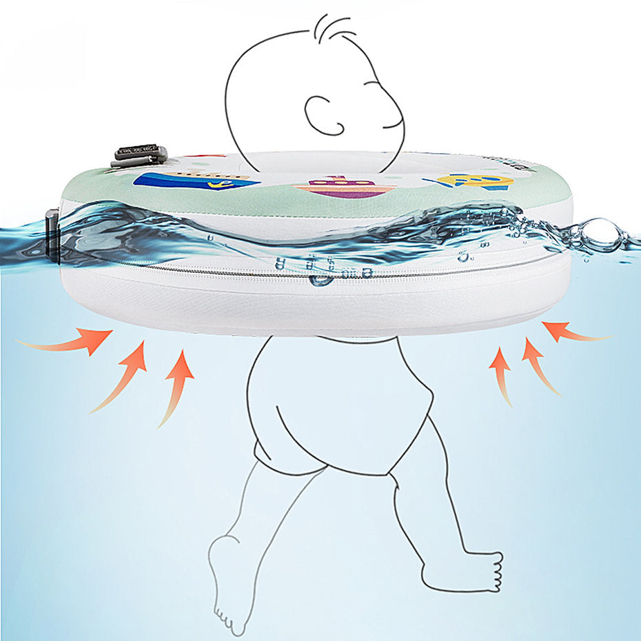 Baby's legs moving freely under water in a Mambobaby™ Neck Float to build muscle.