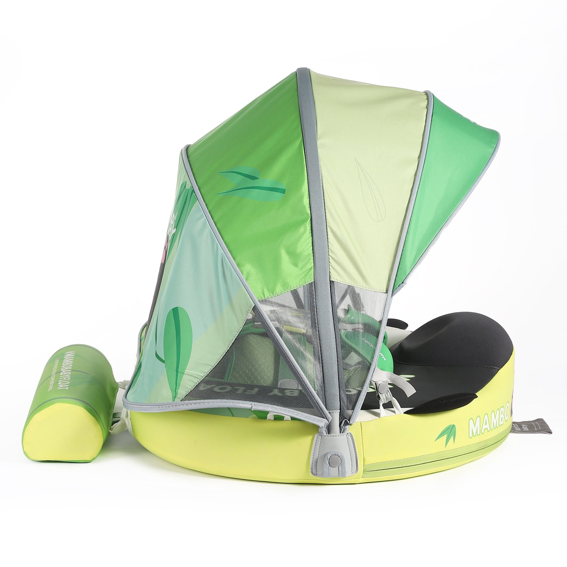 The Mambobaby™ Panda Float equipped with a high-density UPF 50+ canopy for maximum UV protection for infants.
