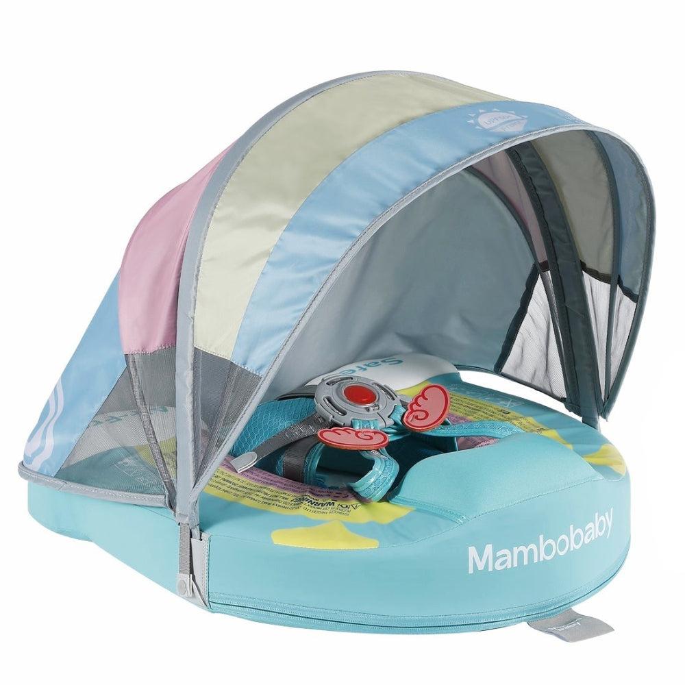 Original Mambobaby™ Rainbow Float for UK pools, featuring a non-inflatable air-free design for babies 3-24 months.