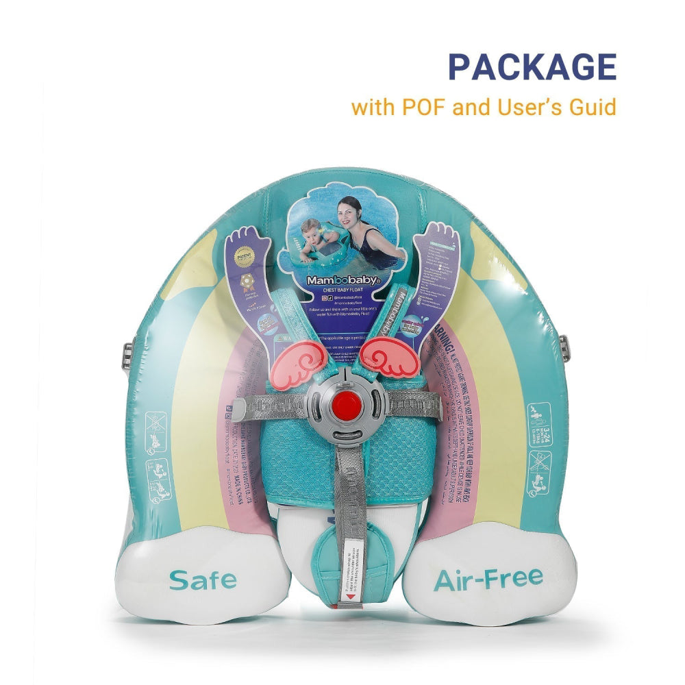 Everything included in the Mambobaby™ Rainbow Float box: Main float, Sun Canopy, and Anti-Flip Stability Tail.