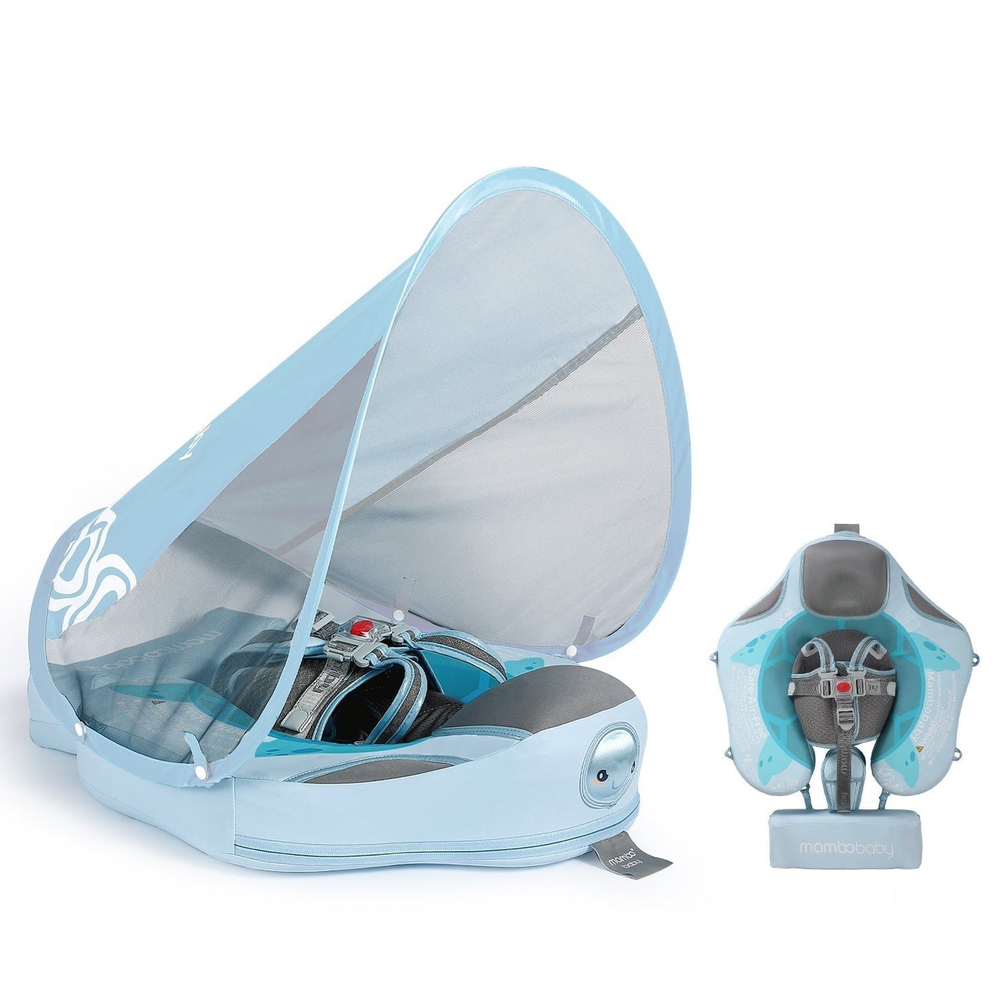 Original Mambobaby™ Turtle Float in vibrant green, featuring a non-inflatable air-free design for babies 3-24 months.